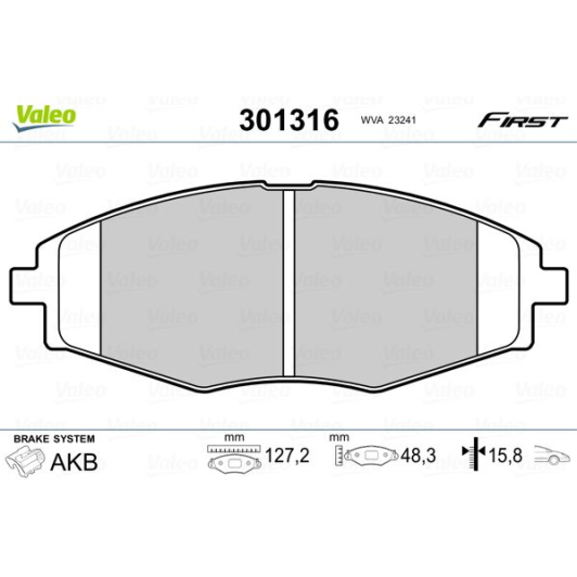 Гальмівні колодки Valeo 301316