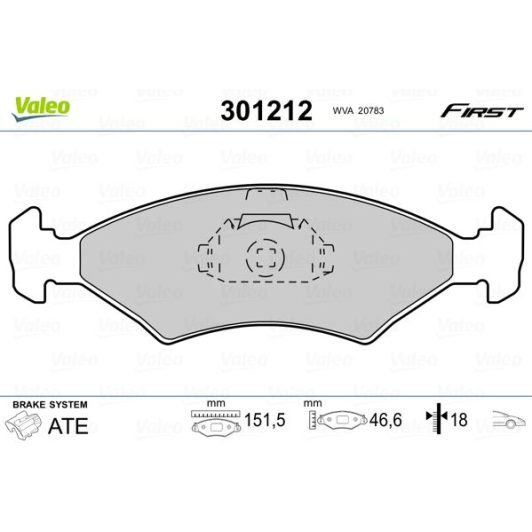 Гальмівні колодки Valeo 301212