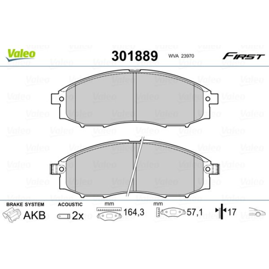 301889 Valeo Тормозные колодки