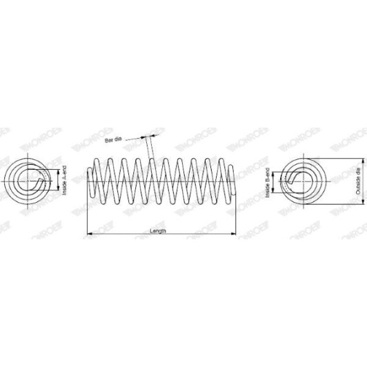 SP3331 Monroe Пружина подвески для Daewoo Leganza