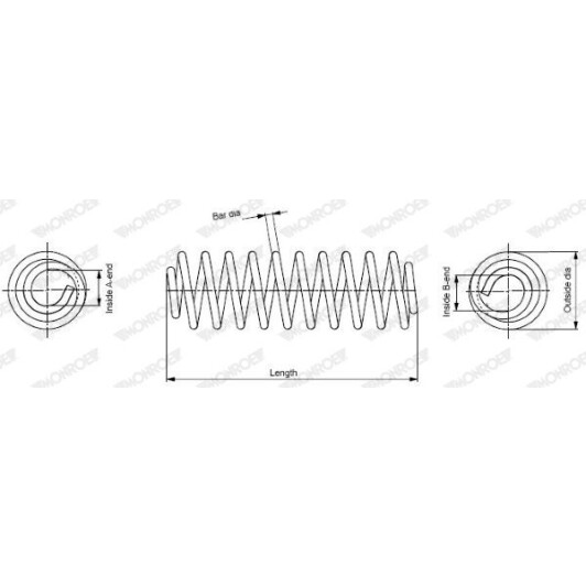 SP3752 Monroe Пружина подвески для Opel Sintra