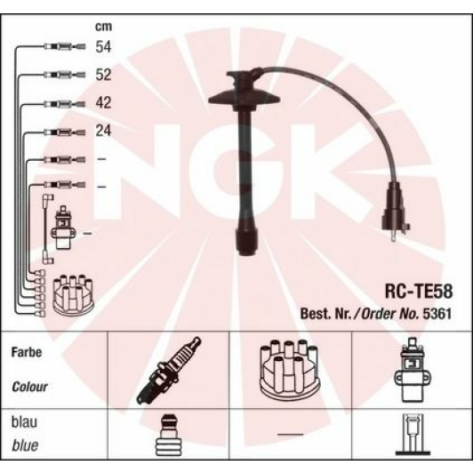 Комплект проводов зажигания NGK RCTE58