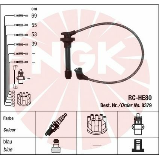 Дріт запалювання NGK RCHE80