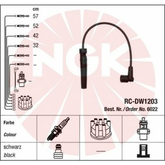 Дріт запалювання NGK RCDW1203