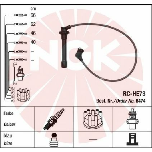 Дріт запалювання NGK RCHE73