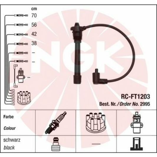 RCFT1203 NGK Провод зажигания