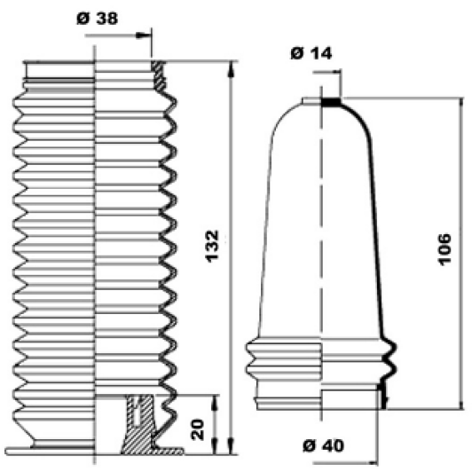 k150059 MOOG Пыльник рулевой рейки