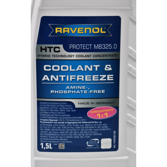 Ravenol HTC Protect MB325.0 G11 синий концентрат антифриза