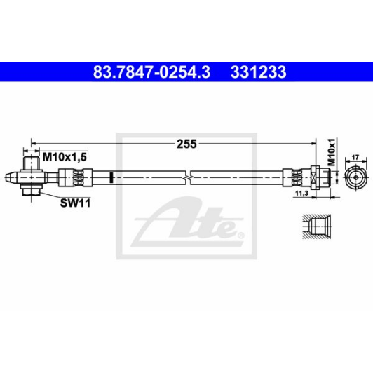 Гальмівний шланг ATE 83.7847-0254.3