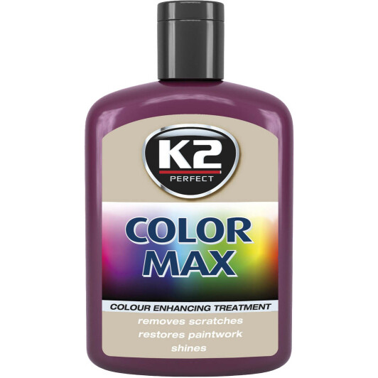Цветной полироль для кузова K2 Color Max (Burgundy) темно-красный