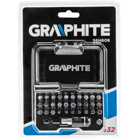 Набір бит з тримачем Graphite 56H608 30 шт.