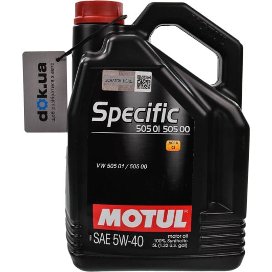 Моторное масло Motul Specific 505 01 505 00 5W-40 5 л на Skoda Rapid