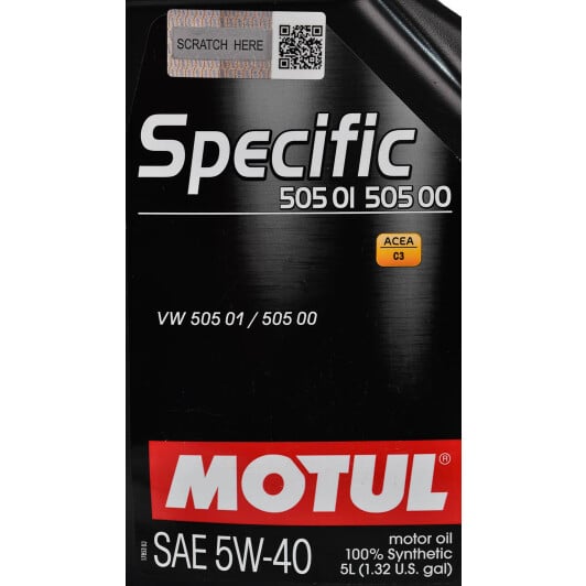 Моторное масло Motul Specific 505 01 505 00 5W-40 5 л на Mazda Xedos 6