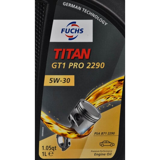 Моторное масло Fuchs Titan GT1 Pro 2290 5W-30 1 л на Porsche Cayman