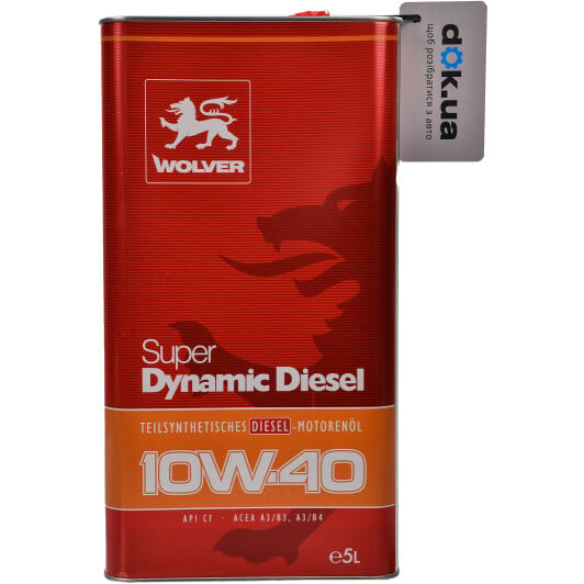 Моторное масло Wolver Super Dynamic Diesel 10W-40 5 л на Hyundai Equus