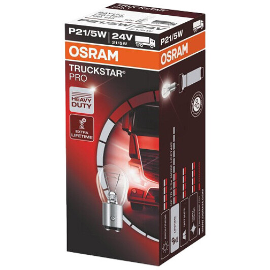 Автолампа Osram Truckstar Pro P21/5W BAY15d 21 W прозрачная 7537TSPRO