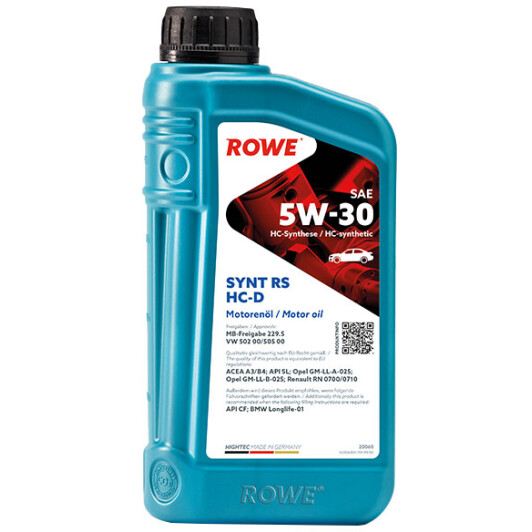 Моторное масло Rowe Synt RS HC-D 5W-30 1 л на Peugeot 605
