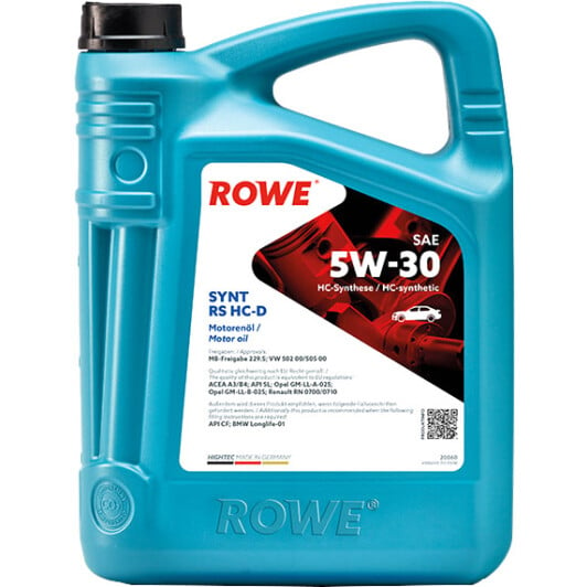 Моторное масло Rowe Synt RS HC-D 5W-30 5 л на Lexus RC