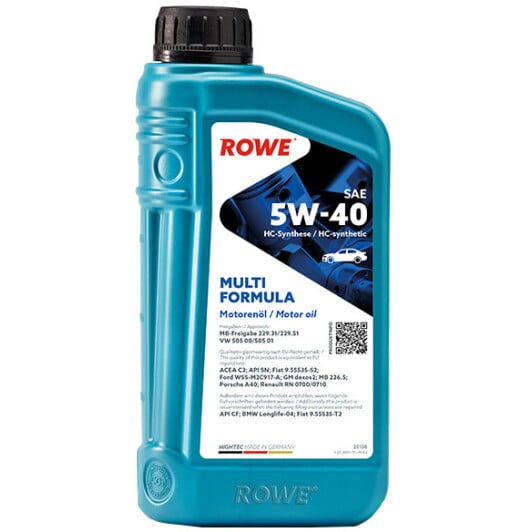 Моторное масло Rowe Multi Formula 5W-40 1 л на Dacia Logan