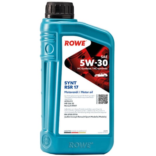Моторное масло Rowe Synt RSR 17 5W-30 1 л на BMW 1 Series