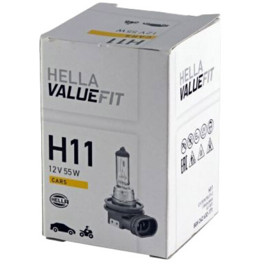 Автолампа Behr Hella ValueFit H11 PGJ19-2 55 W прозора 8GH242632-171