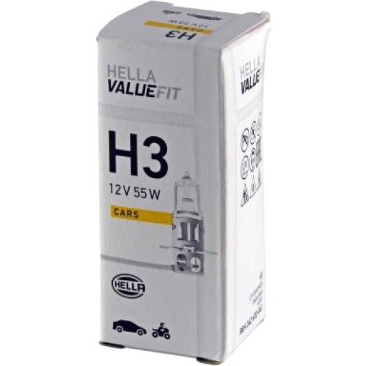 Автолампа Behr Hella ValueFit H3 PK22s 55 W прозрачная 8GH242632-041