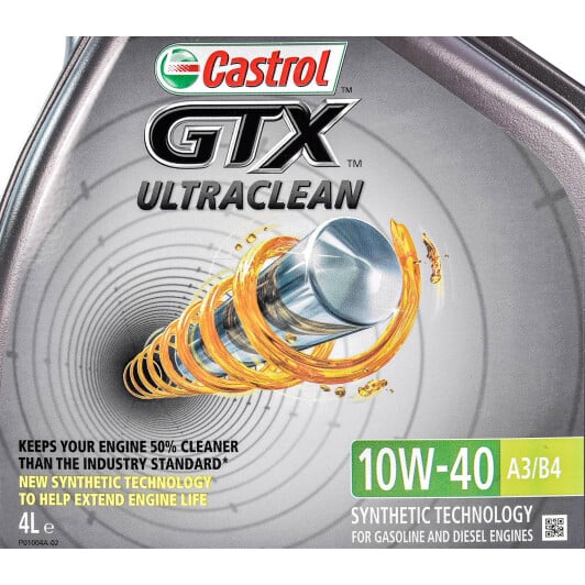 Моторное масло Castrol GTX Ultraclean A/B 10W-40 4 л на Chevrolet Lumina