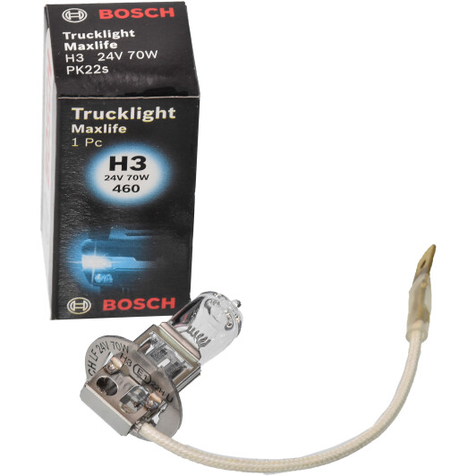 Автолампа Bosch Trucklight Maxlife H3 PK22s 70 W прозрачная 1987302732