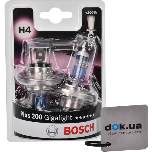 Автолампа Bosch Plus 200 Gigalight H4 P43t 55 W 1987301435