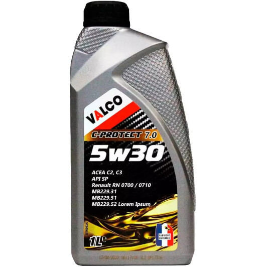 Моторное масло Valco C-PROTECT 7.0 5W-30 1 л на Chevrolet Niva