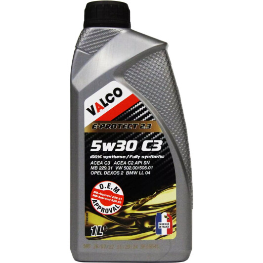 Моторное масло Valco E-PROTECT 2.3 5W-30 1 л на Fiat Ducato