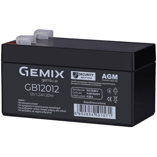 Акумулятор для ДБЖ Gemix GB12012 12 V 1.2 Аг