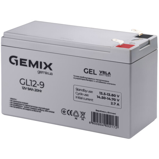 Акумулятор для ДБЖ Gemix GL GL12-9 10700210 9 Аг 12 В