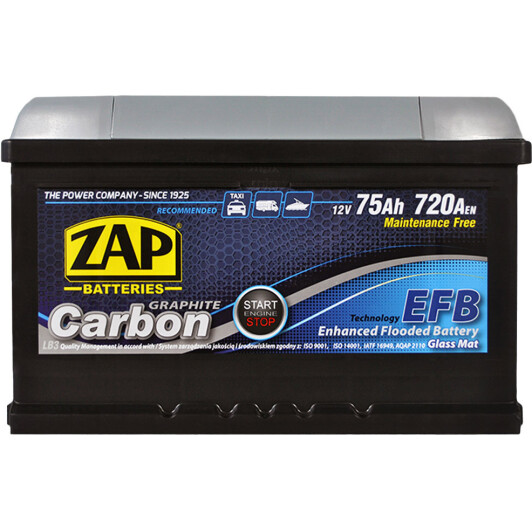Аккумулятор ZAP 6 CT-75-R Carbon 57508Z