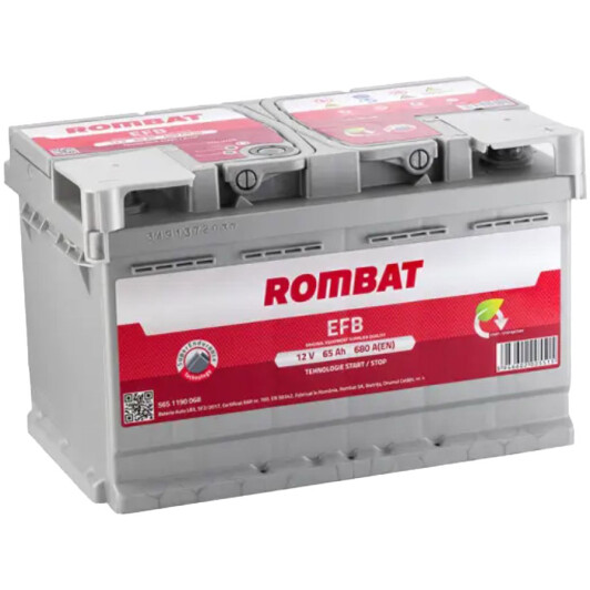 Аккумулятор Rombat 6 CT-65-R EFB Start Stop FB365