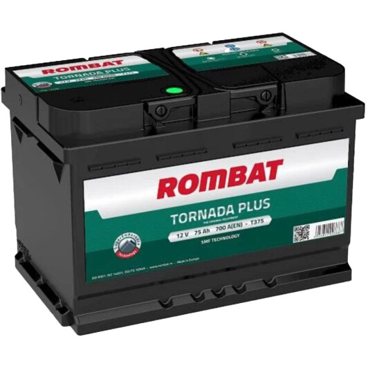 Акумулятор Rombat 6 CT-75-R Tornada Asia T375N