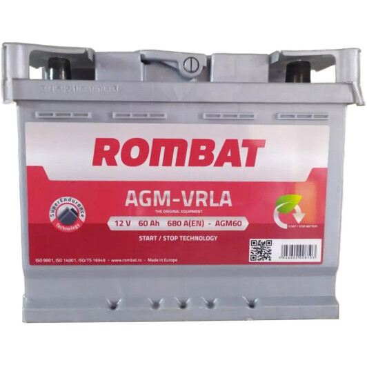 Акумулятор Rombat 6 CT-60-R AGM Start Stop agm60