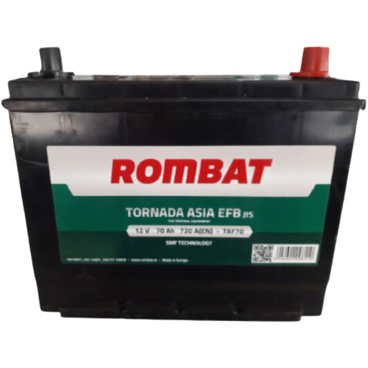 Акумулятор Rombat 6 CT-70-R Tornada Asia TAF70