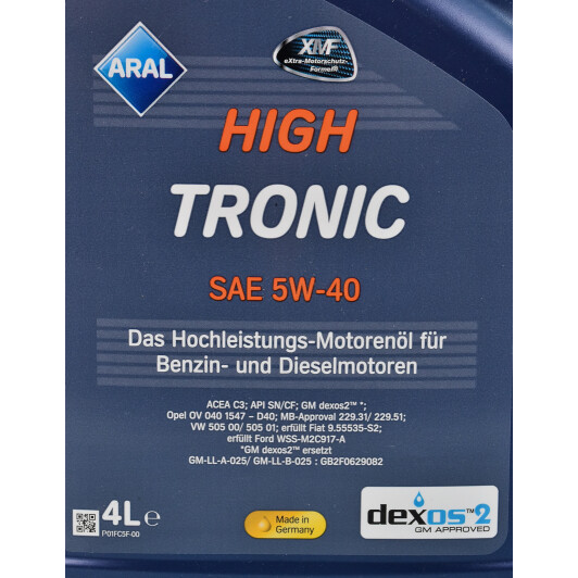 Олива Aral HighTronic 5W-40 для Mitsubishi Pajero 4 л на Mitsubishi Pajero