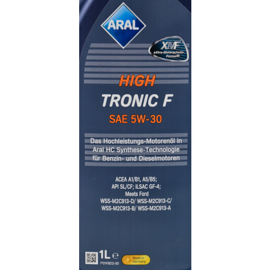 Масло Aral HighTronic F 5W-30 для Chrysler 300C 1 л на Chrysler 300C