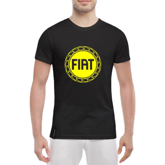 Футболка мужская Globuspioner классическая Fiat Big Logo Circle черный спереди S