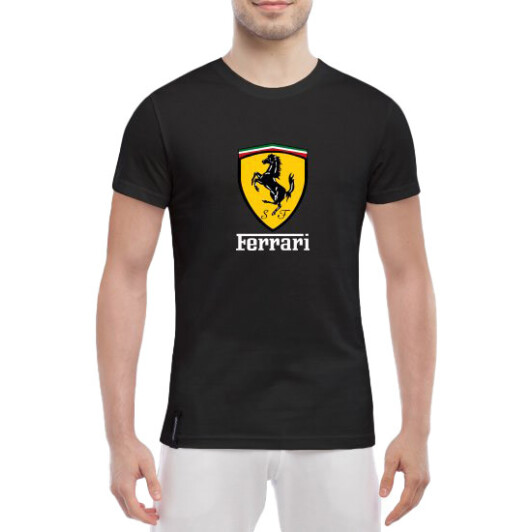 Футболка мужская Globuspioner классическая Ferrari Scuderia Big Logo черный спереди XXL