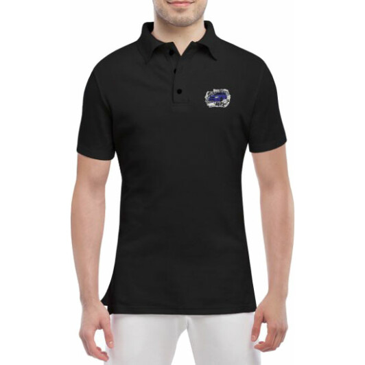 Футболка чоловіча Globuspioner поло Subaru Impreza WRX Graffiti чорна принт спереду