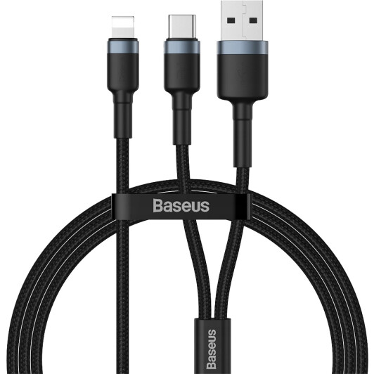 Кабель 2 в 1 Baseus Cafule CATKLF-ELG1 USB - Apple Lighting - USB type-C 1 м