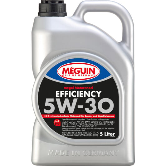Моторное масло Meguin Efficiency 5W-30 5 л на SAAB 900