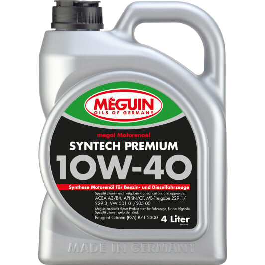 Моторна олива Meguin Syntech Premium 10W-40 4 л на Toyota Land Cruiser Prado (120, 150)