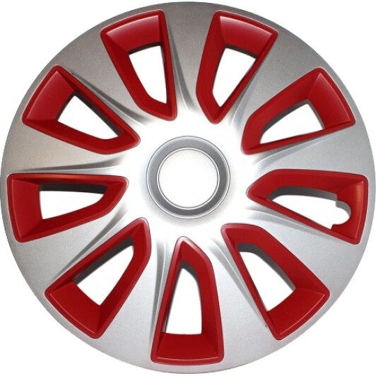Комплект ковпаків на колеса Elegant Stratos колір сріблястий + червоний R16