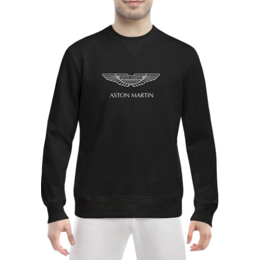 Свитшот мужской Globuspioner Aston Martin Vector Logo спереди класический рукав чёрный