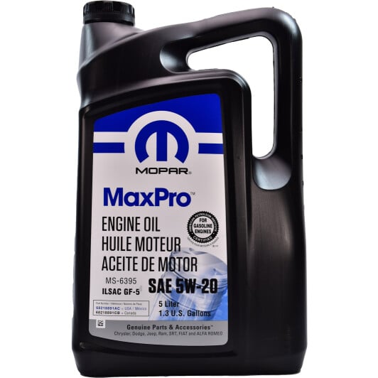 Моторное масло Mopar MaxPro 5W-20 5 л на Dodge Charger