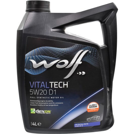 Моторное масло Wolf Vitaltech D1 5W-20 4 л на Kia Pride